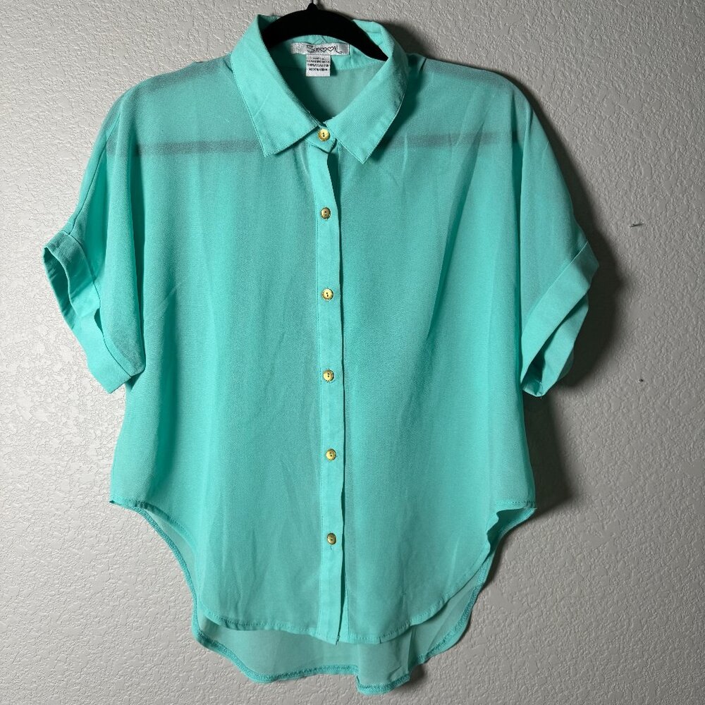 Mint Transparent Blouse Size Small